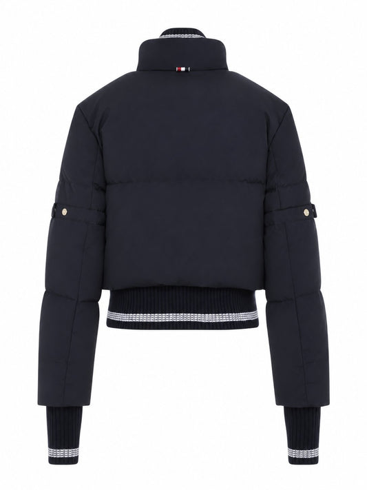 CROPPED DOWNFILLED ZIP FRONT JACKET (19) IN SHINY RIPSTOP