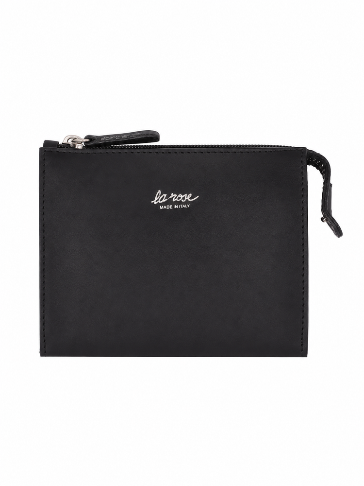 minimal leather make-up bag