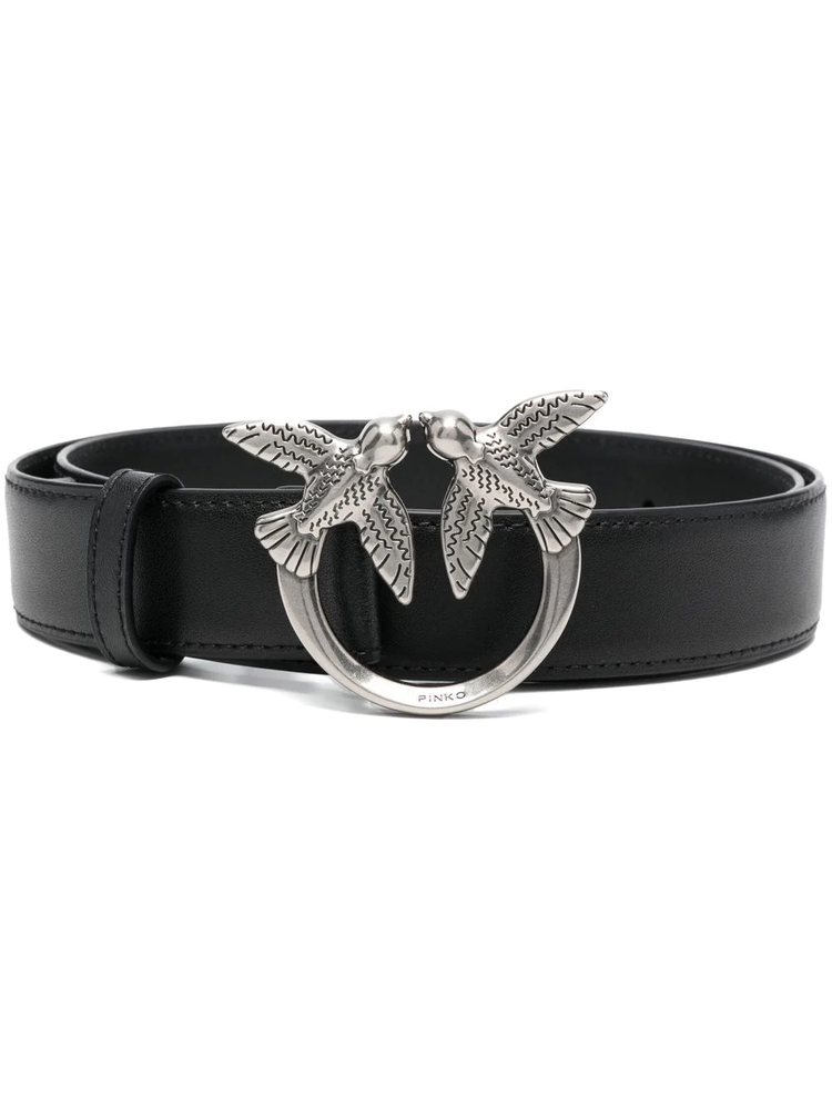 PINKO Love Berry logo-plaque leather belt