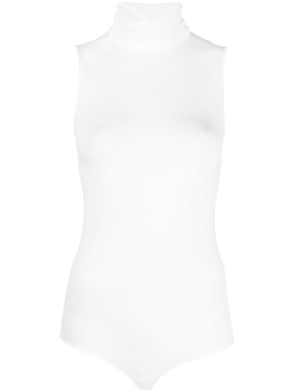 roll-neck sleeveless bodysuit