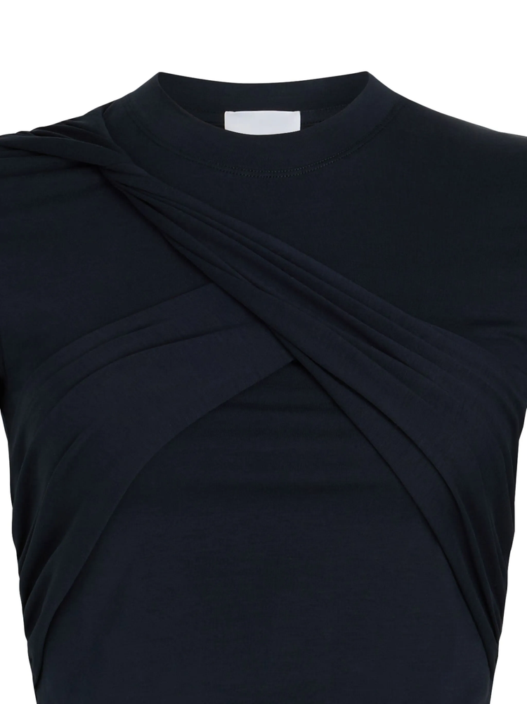draped cropped organic cotton T-shirt