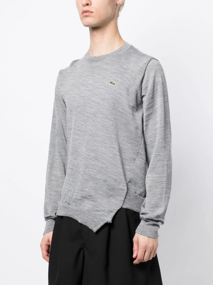 x Lacoste asymmetric wool jumper