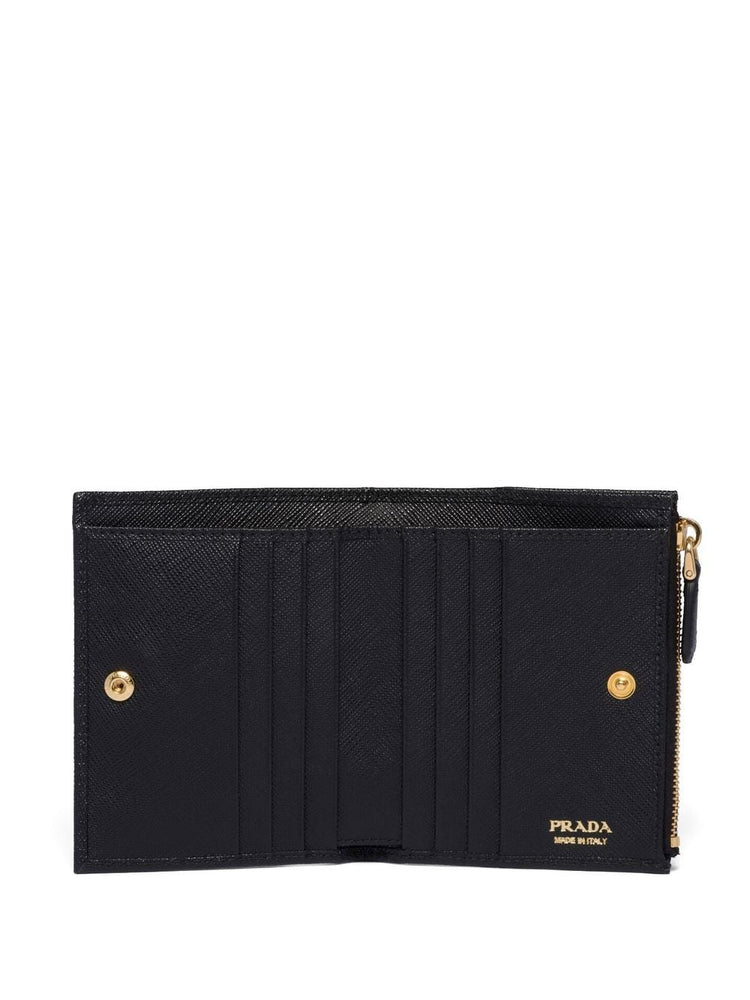 triangle-logo Saffiano leather wallet