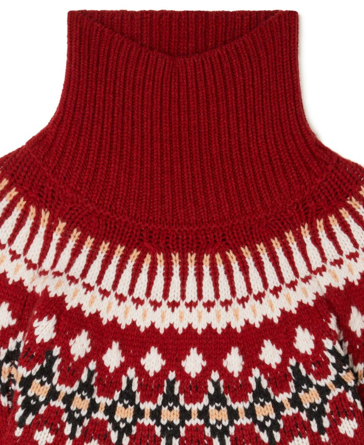 SWEET WINTER TURTLENECK CAMEL/MULTICOLOR