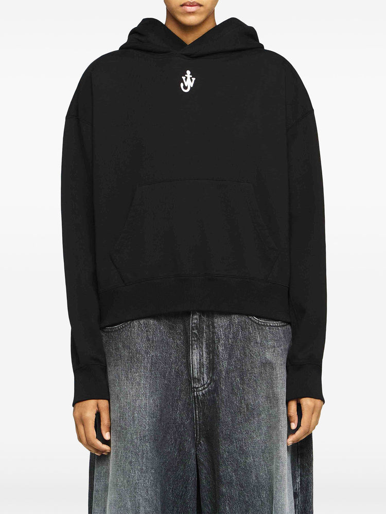 Anchor-embroidered hoodie