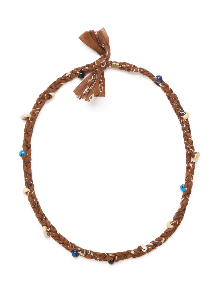BANDANA & COWRIE SHELL NECKLA RED MULTIC