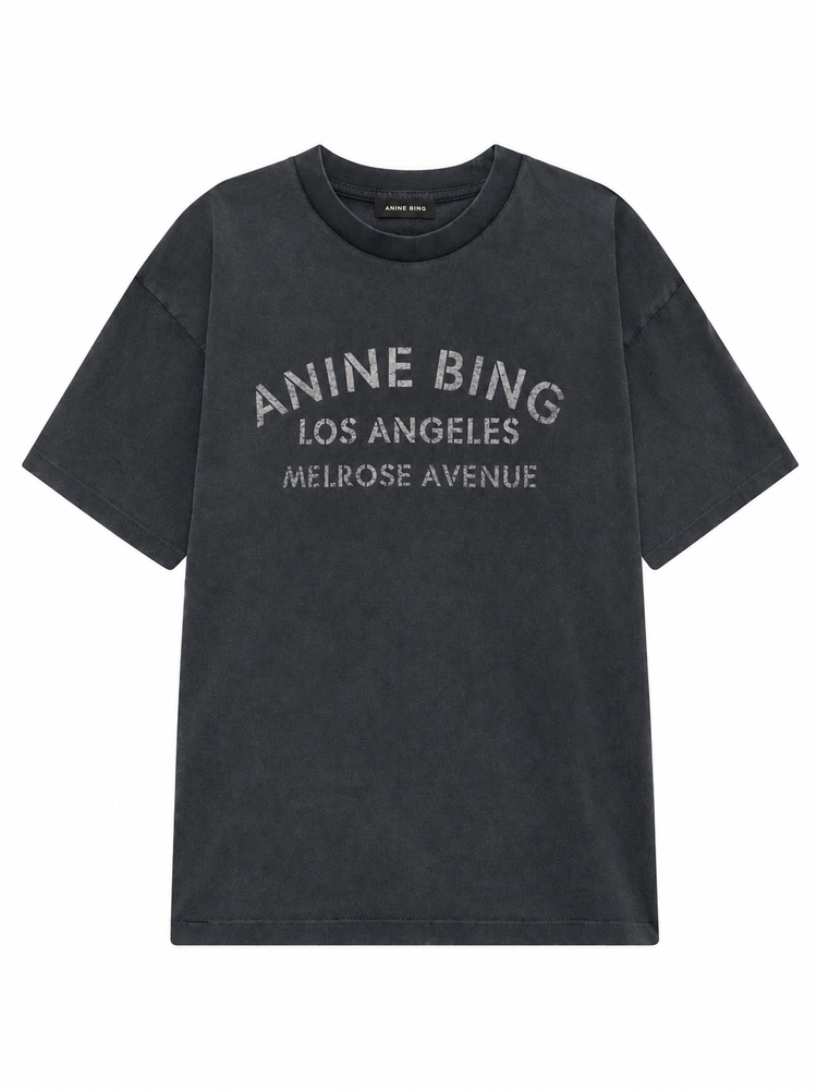 CADE TEE MELROSE STENCIL - WASHED BLACK