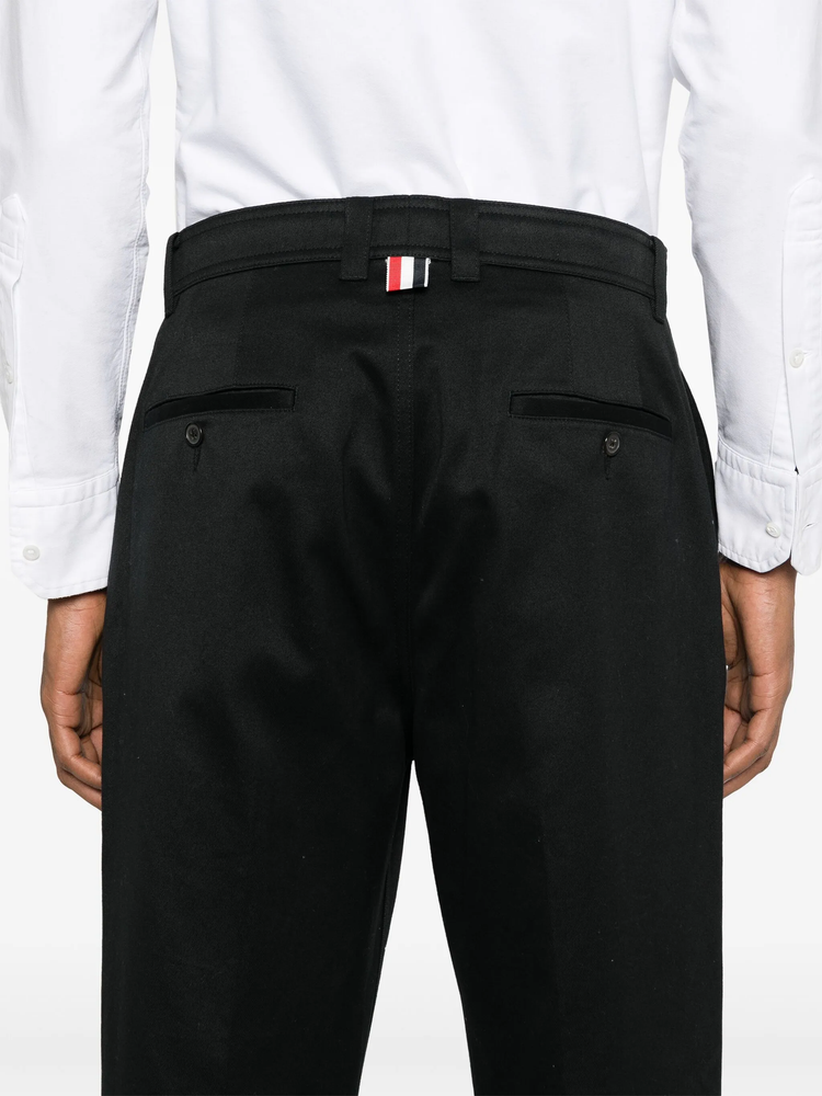 cotton straight-leg trousers