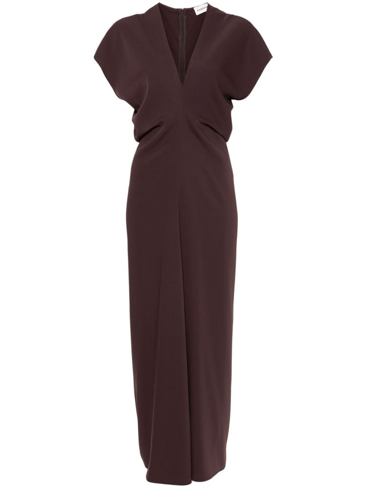 draped cady maxi dress