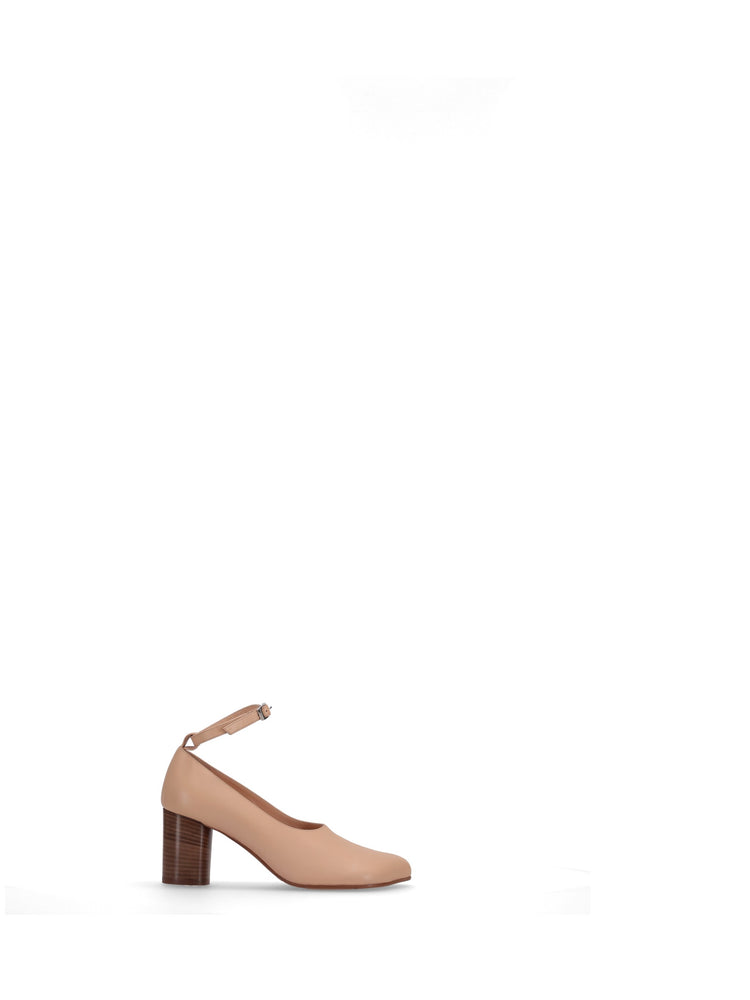 OBLIQUA BLOCK HEEL PUMPS - Calfskin Leather