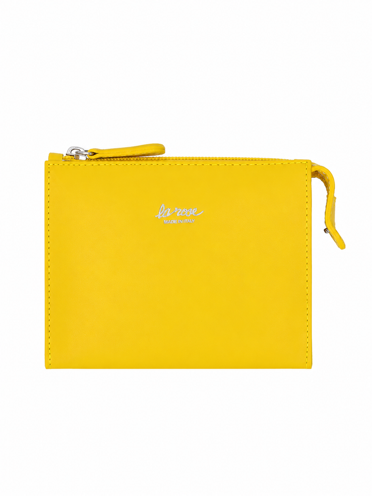 minimal leather make-up bag
