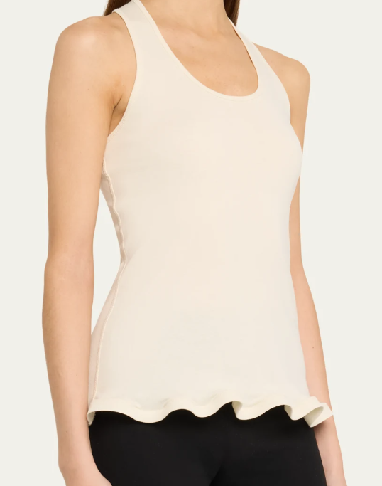 FRILLED HEM RIB TANK