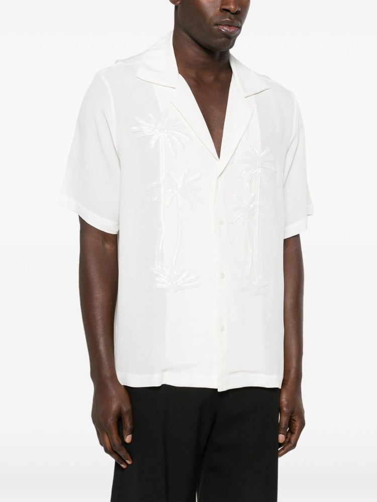 palm-tree embellished shirt