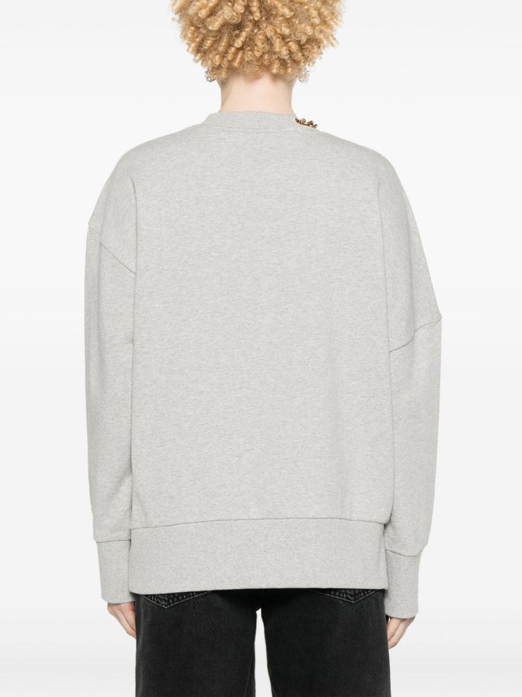chain-link-detailing mélange sweatshirt