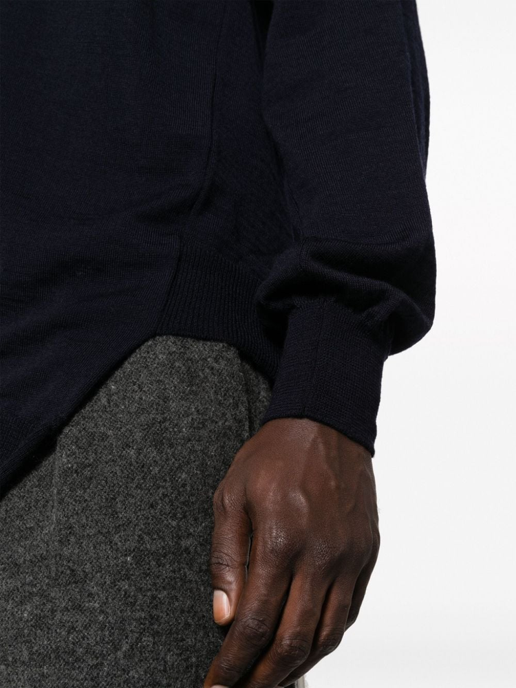 x Lacoste asymmetric wool jumper