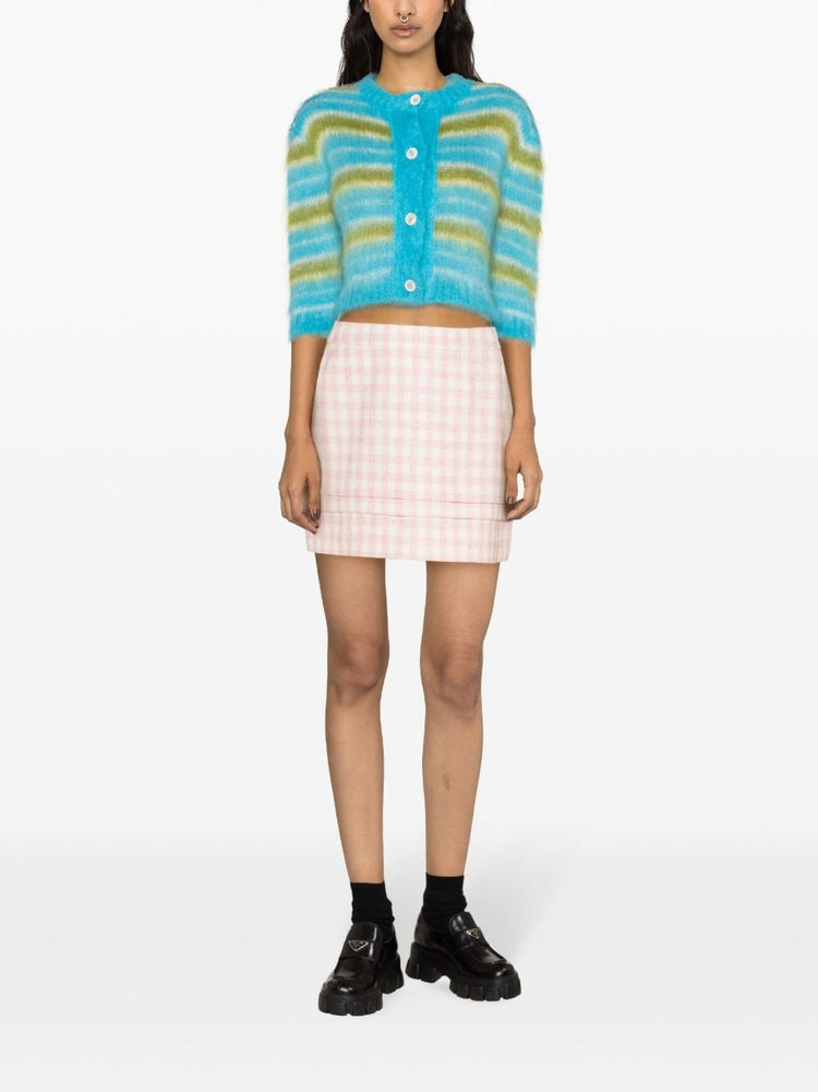 brushed striped cardigan