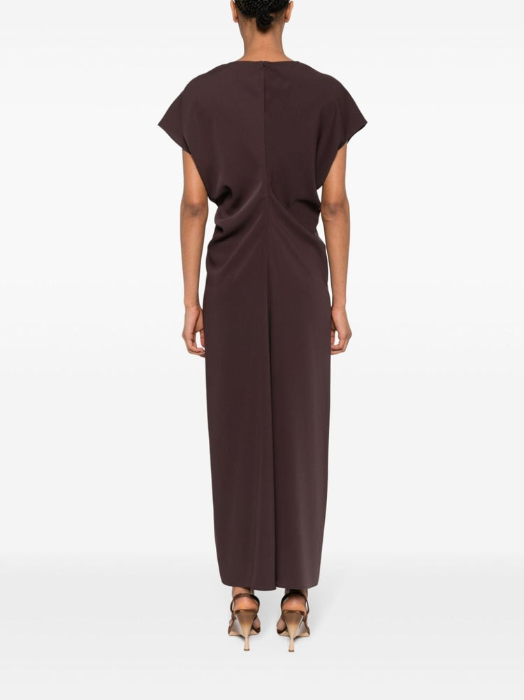 draped cady maxi dress