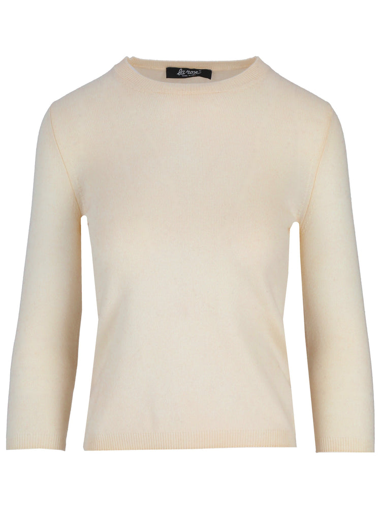 LA ROSE maglia 3/4 cashmere azzurro