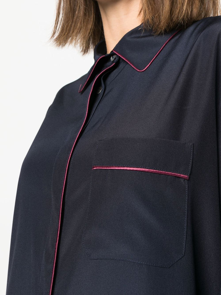 PAROSH seam-detail button-up shirt