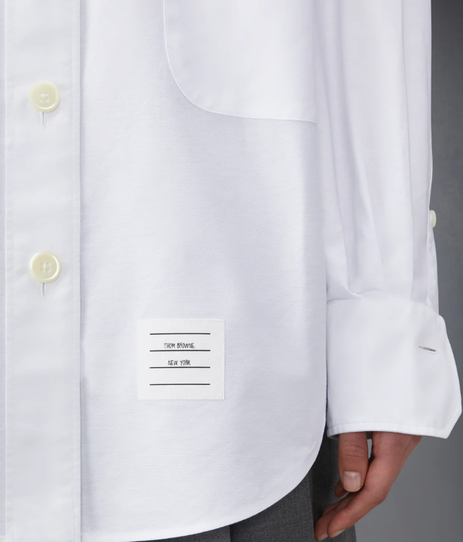 SUPERSIZED POINT COLLAR SHIRT W/ RWB GROSGRAIN ARMBANDS IN OXFORD