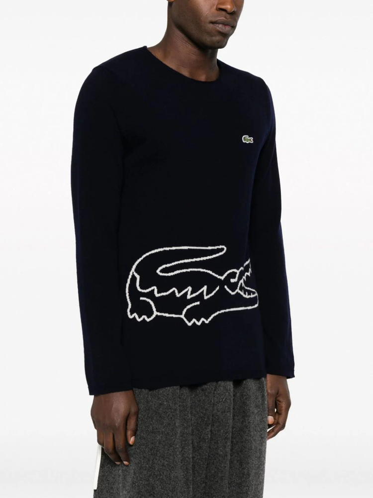 logo-patch wool jumper