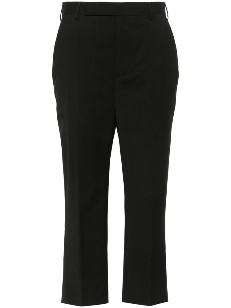 pressed-creased wool trousers