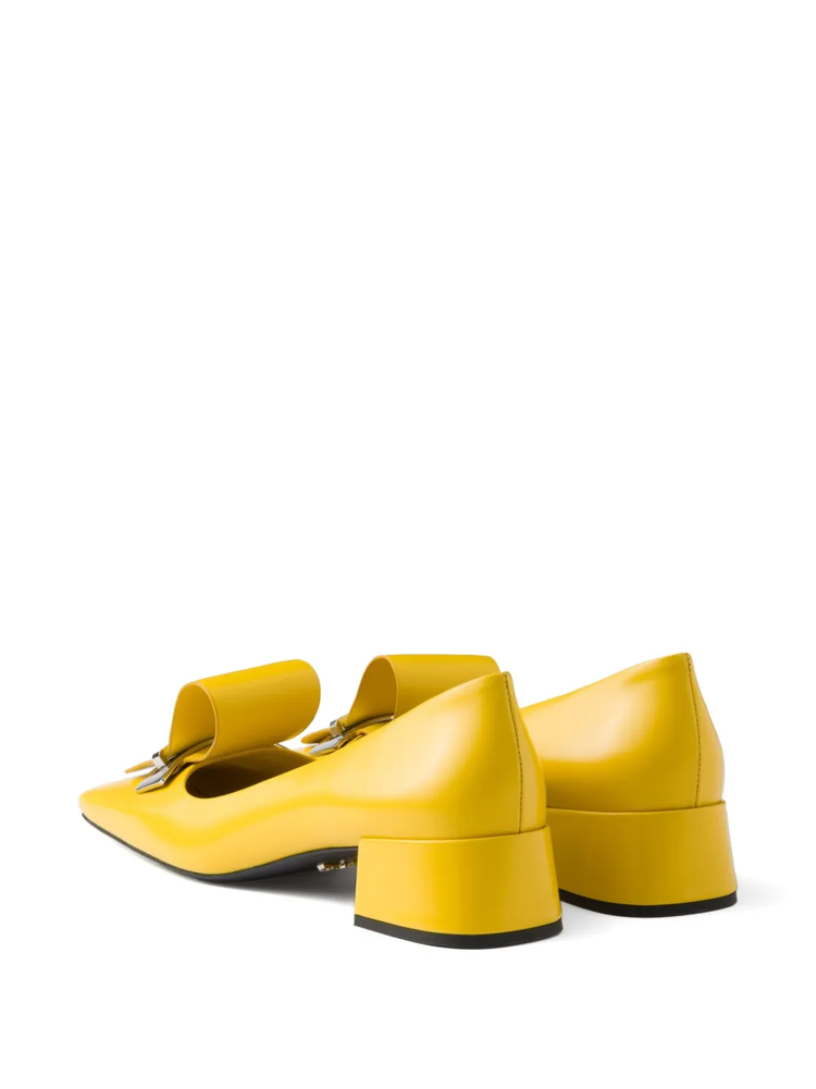 35mm brushed-leather pumps