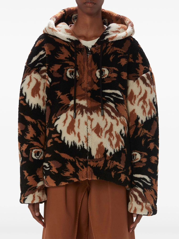 faux-fur hooded jacket