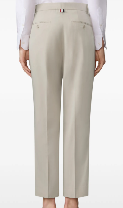 RELAXED CLASSIC BELTLOOP TROUSER W/GG TAPE DETAILS IN WRINKLE FREE COTTON SUITING