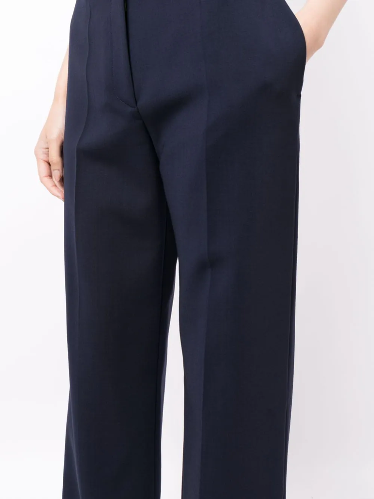 wide-leg virgin-wool-blend trousers