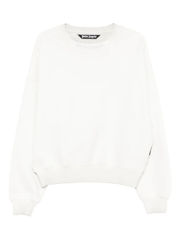 CURVED LOGO LOOSE COLLAR CREW OFF WHITE