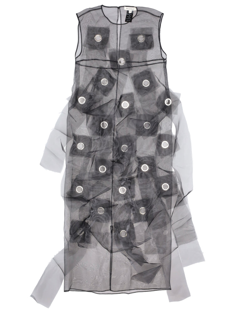 EMBROIDERED DRESS WITH EYELETS AND FRINGES