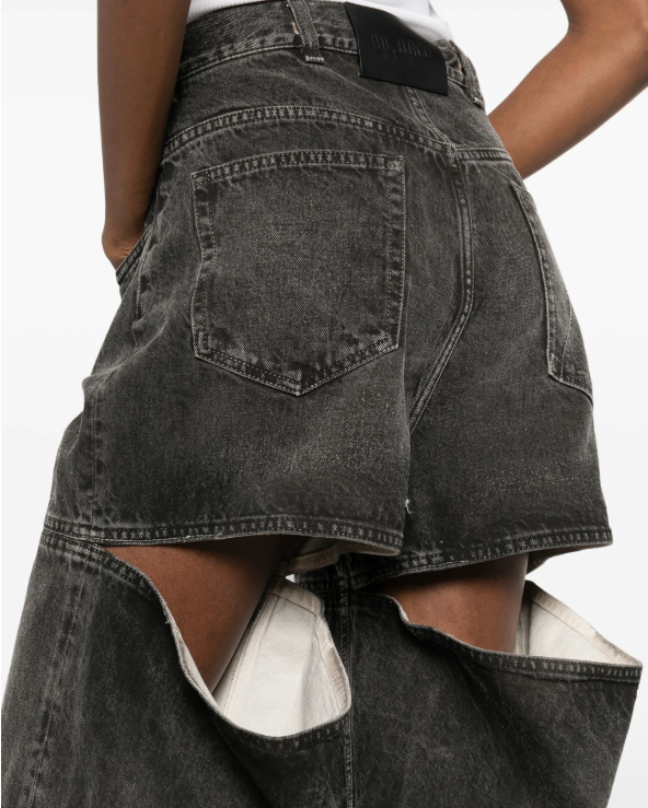 Long pant Overdyed treated cotton gabardine