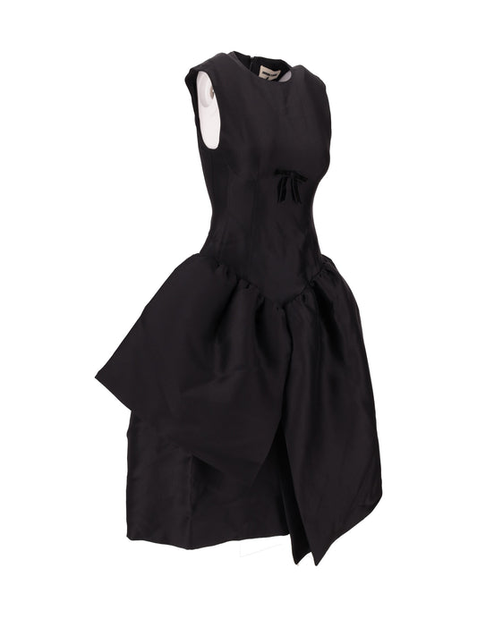 Smocked Panel Evening Dress