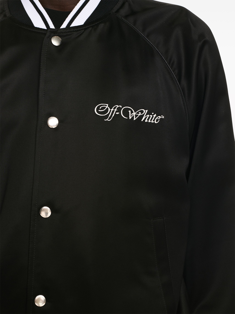 College satin souvenir bomber jacket