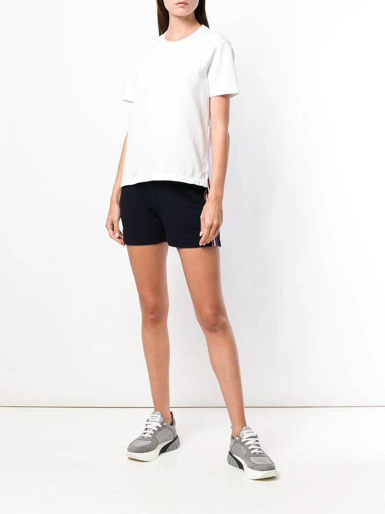 RELAXED FIT SHORT SLEEVE TEE W/ CENTER BACK RWB STRIPE IN CLASSIC PIQUE