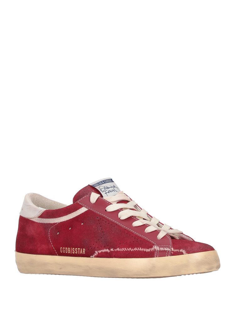 SUPER-STAR SUEDE UPPER TOE AND TONGUE PERFORATED STAR LEATHER HEEL