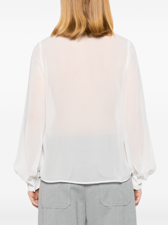 tied-neck blouse