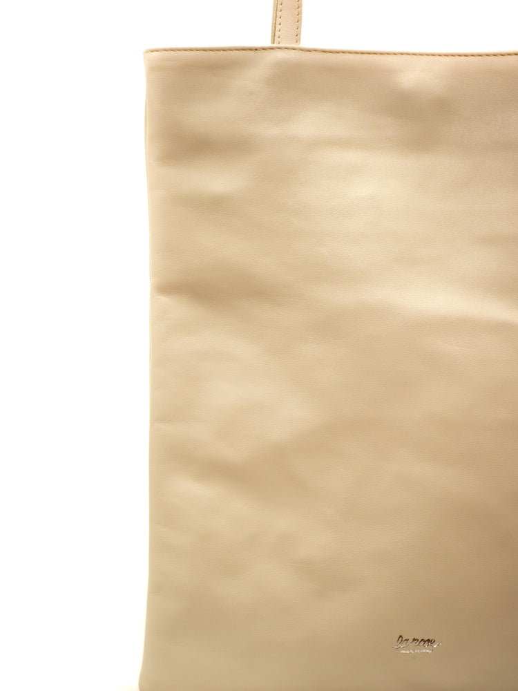 LA ROSE leather tote bag ivory
