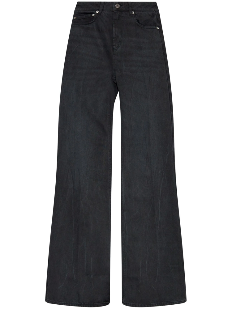 cotton wide-leg jeans