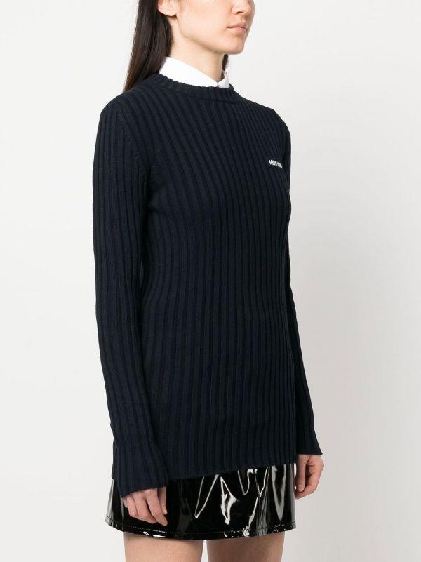 MIU MIU embroidered-logo detail jumper