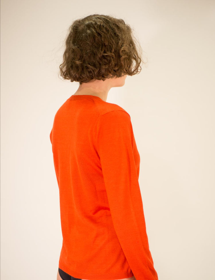 LA ROSE V cardigan cash/silk dark blu