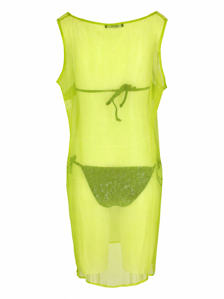 LA ROSE green silk long dress with rouches