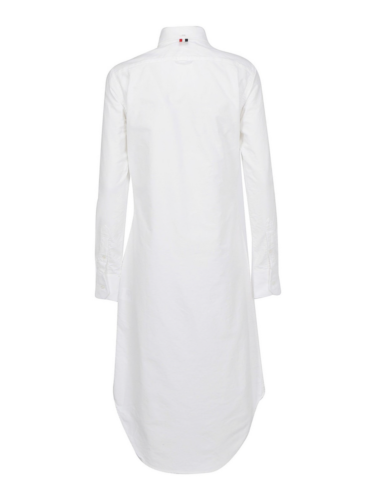 CLASSIC LONG SLEEVE BUTTON DOWN POINT COLLAR SHIRT DRESS IN OXFORD W/ GG LOOP