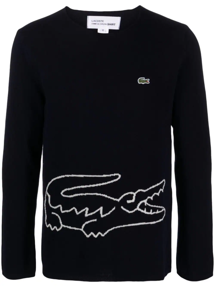 logo-patch wool jumper