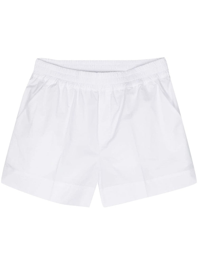 elasticated-waist cotton shorts