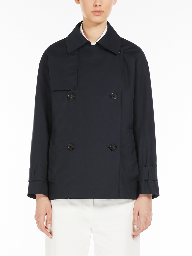 Zeno short trench coat in water-repellent twill