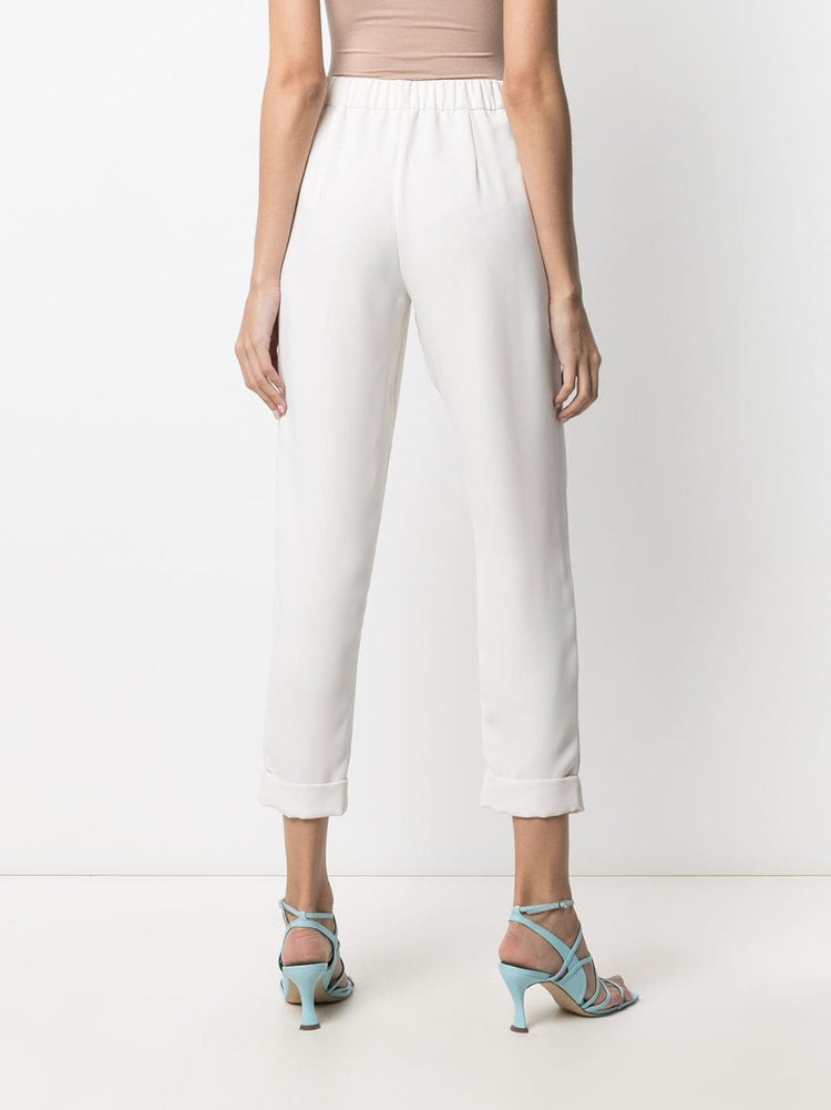 mid-rise tapered-leg trousers