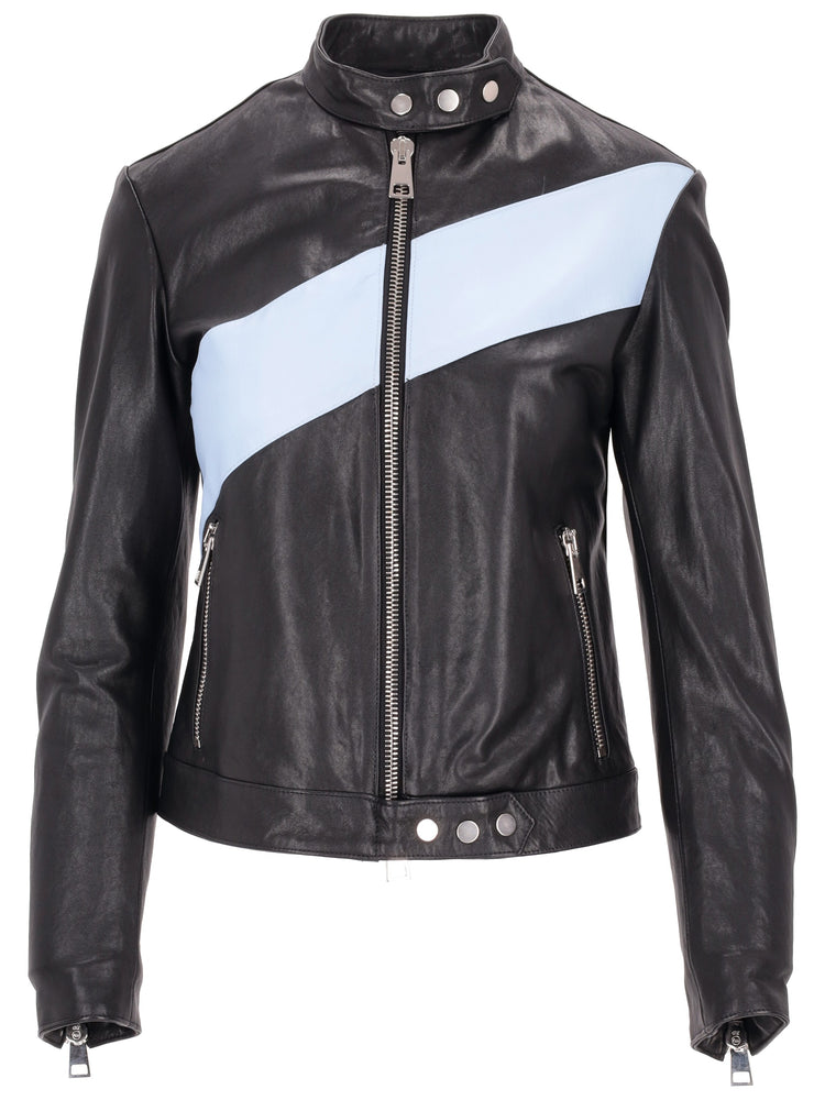 leather bomber black