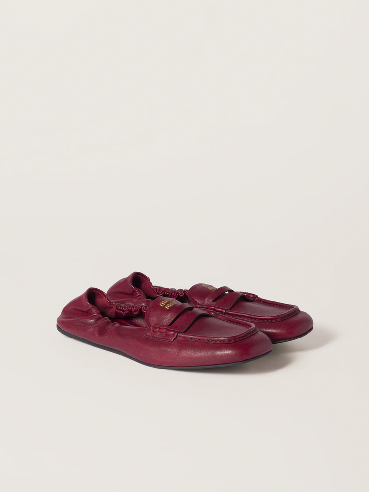 ruches nappa leather loafers